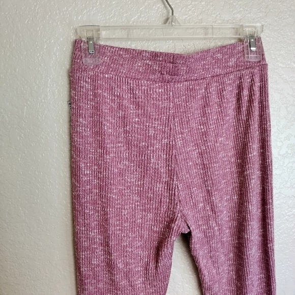 Gymshark Womens Slounge Ribbed Leggings Joggers Small S Hi Rise Deep Plum Marl S - Picture 2 of 7